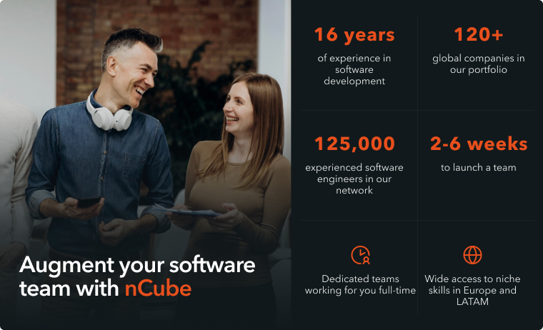 Comprehensive R&D integration by nCube, providing specialized talent, scalability, and HR support across LATAM and CEE